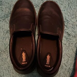 Treadsafe slip on shoes worn one shift